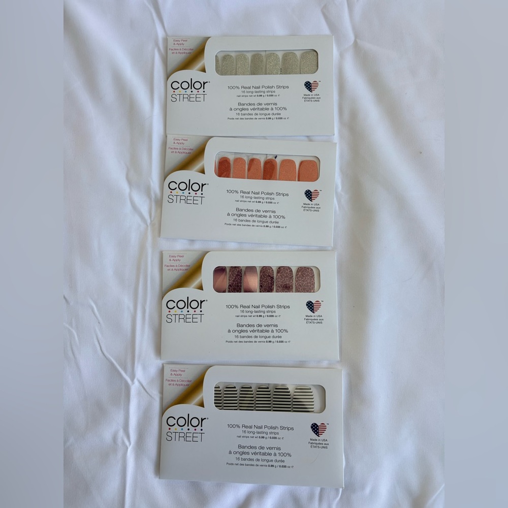 4 Packs Color Street Nail Strips Set